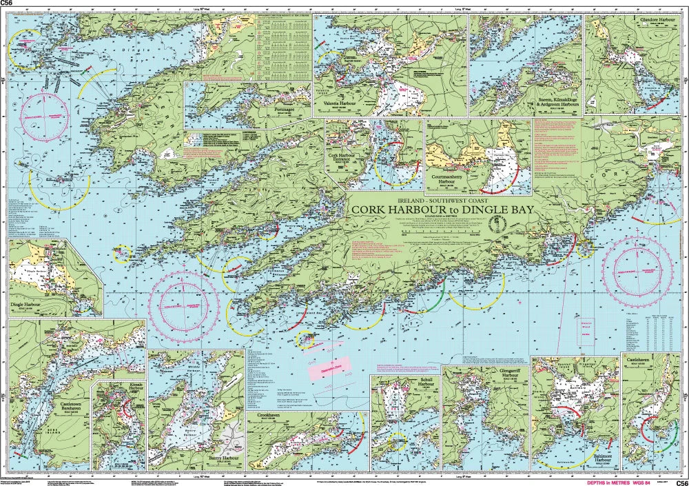 Carte marine C56 - Du port de Cork à la baie de Dingle | Imray - 1:170 000 carte marine Imray 