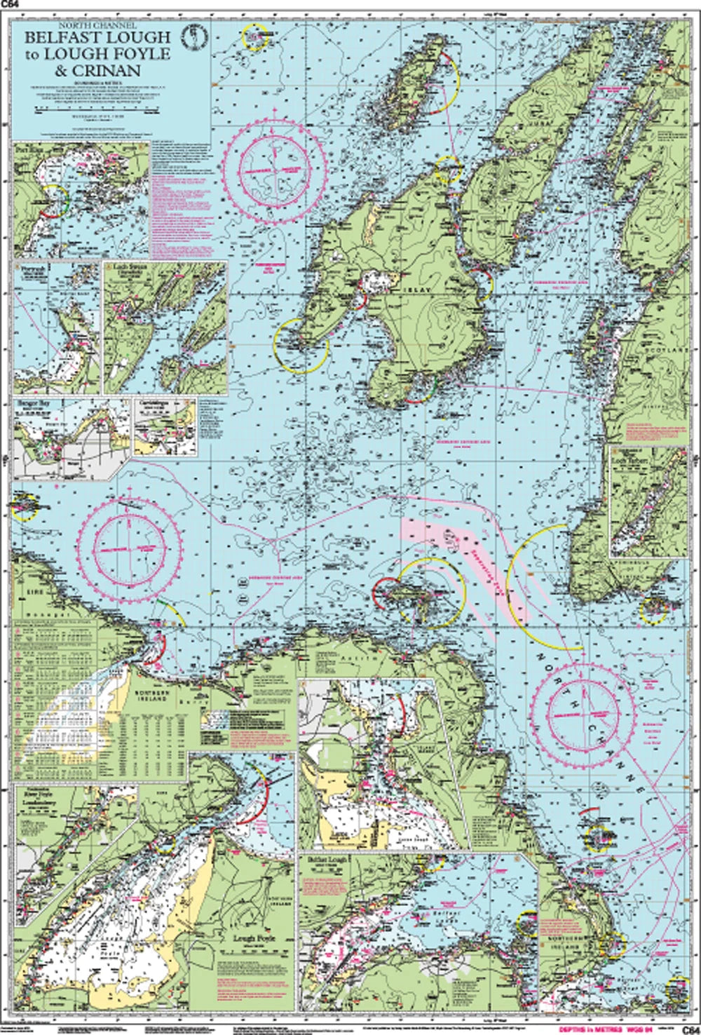 Carte marine C64 - Canal du Nord (Irlande, Ecosse) | Imray - 1:160 000 carte marine Imray 