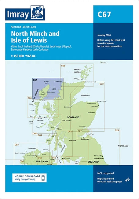 Carte marine C77 - North Minch & île de Lewis | Imray - 1:155 000 carte marine Imray 