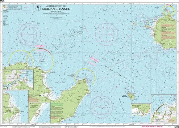 Carte marine Canal de Sicile Imray M35 - Sicile & Tunisie (1:375 000) carte marine Imray 
