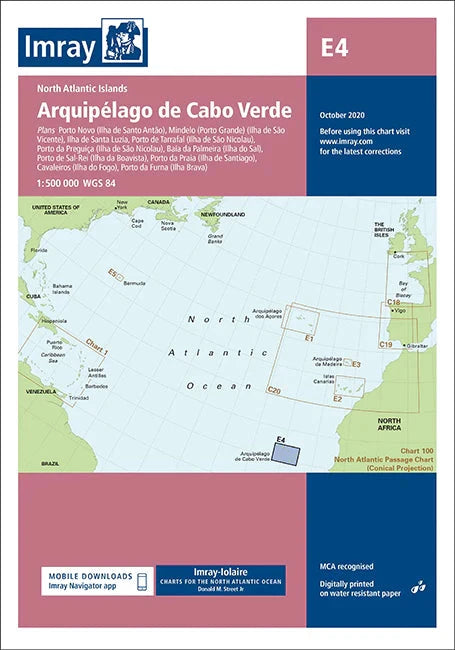 Carte marine E4 - Cape Verde archipelago 1/500 | Imray carte marine Imray 