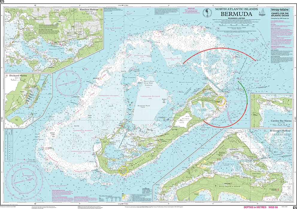 Carte marine E5 - Bermuda 1/60 | Imray carte marine Imray 