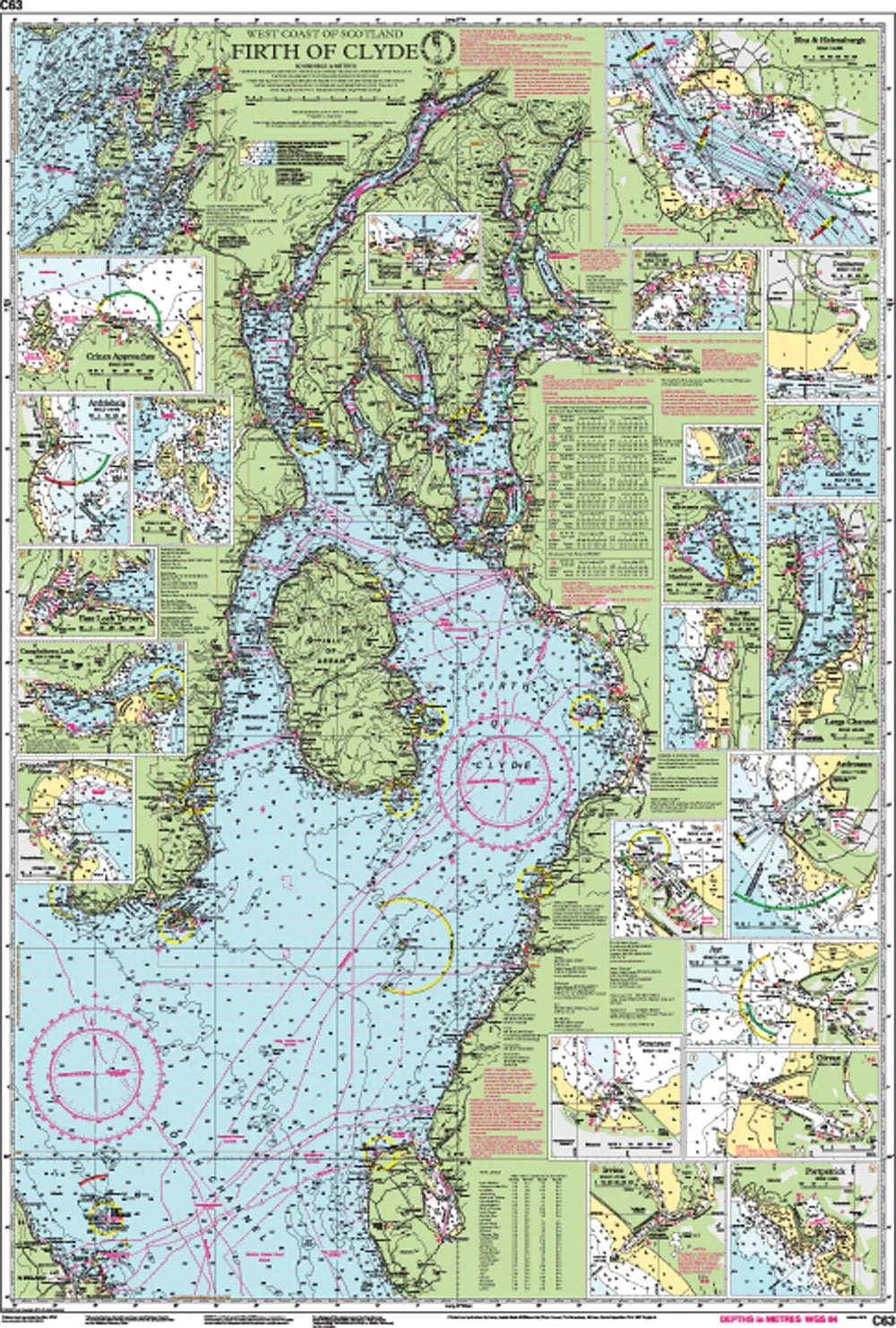 Carte marine Ecosse C63 - Firth of Clyde | Imray - 1:160 000 carte marine Imray 