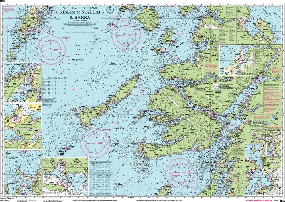 Carte marine Écosse Imray C65 - Crinan à Mallaig & Barra (1:155 000) carte marine Imray 