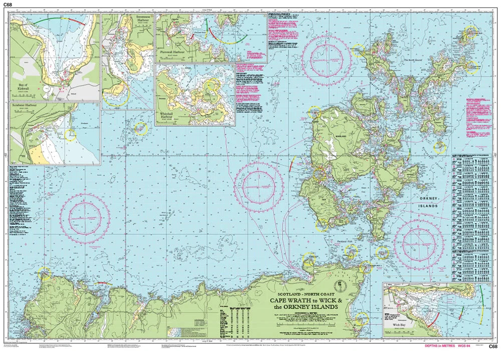 Carte marine Écosse Imray C68 - Cap Wrath à Wick & Orcades (1:160 000) carte marine Imray 