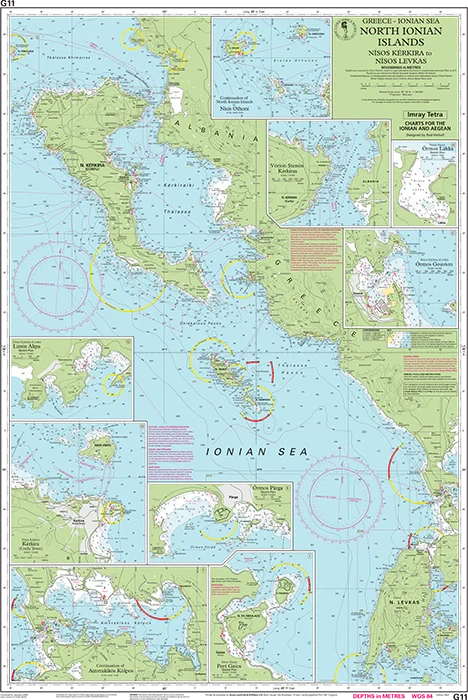 Carte marine G11 - Îles ioniennes du nord | Imray carte marine Imray 