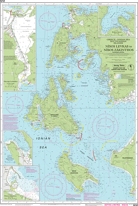 Carte marine G12 - South Ionian Islands 1/190 | Imray carte marine Imray 