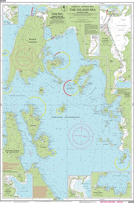 Carte marine G121 - La mer Intérieure (îles Ioniennes) | Imray - 1:95 000 carte marine Imray