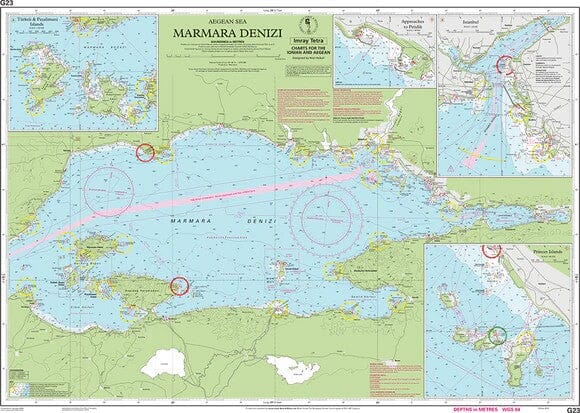 Carte marine G23 - Mer de Marmara (Marmara Denizi) | Imray - 1:275 000 carte marine Imray 