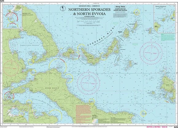 Carte marine G25 - Sporades du Nord & nord de l’Eubée | Imray - 1:190 000 carte marine Imray 