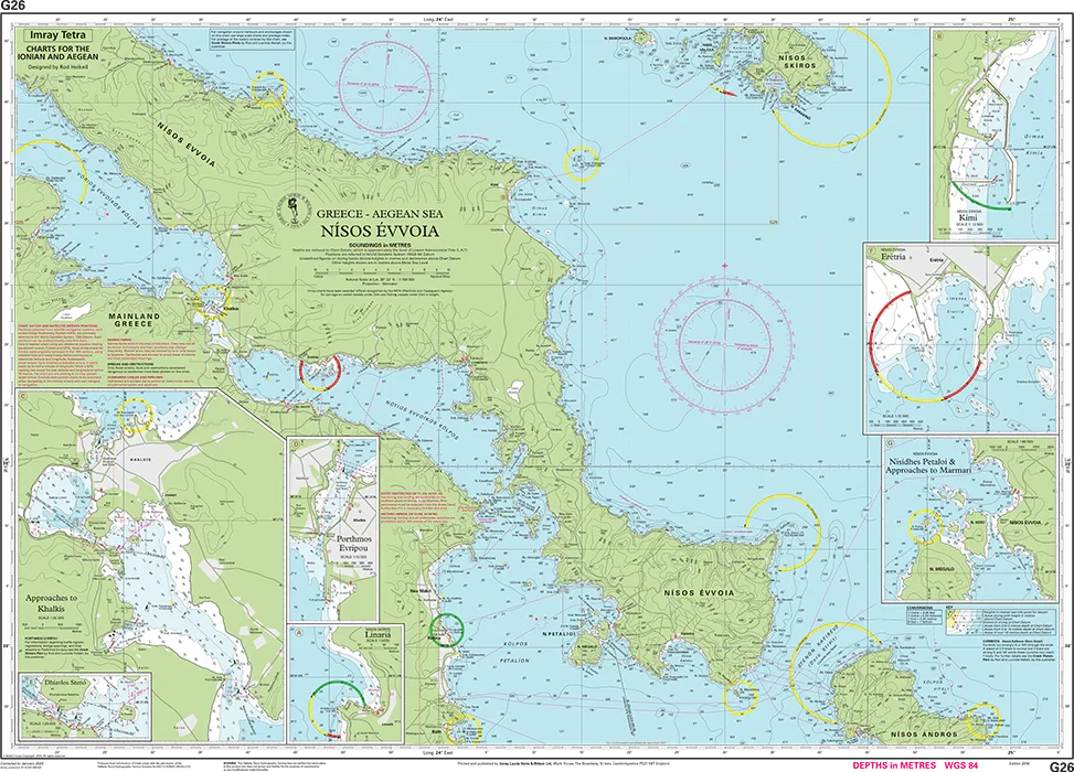 Carte marine G26 - Nisos Evvola 1/190 | Imray carte marine Imray 