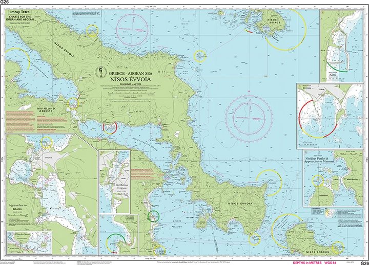 Carte marine G26 - Nisos Evvola 1/190 | Imray carte marine Imray 