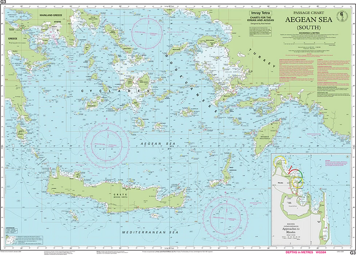 Carte marine G3 - Mer Égée Sud | Imray carte marine Imray 