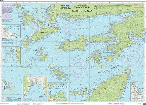 Carte marine G35 - Dodécanèse et côte turque | Imray - 1:190 000 carte marine Imray 