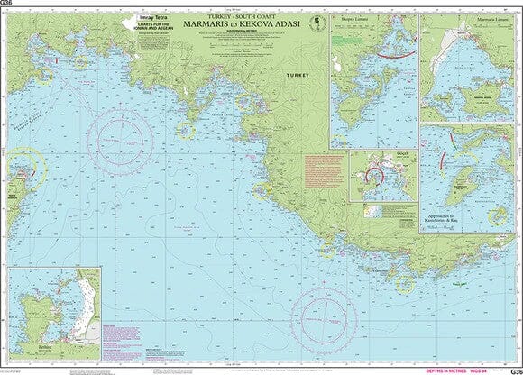 Carte marine G36 - De Marmaris à Kekova Adasi (Turquie) | Imray - 1:200 000 carte marine Imray 