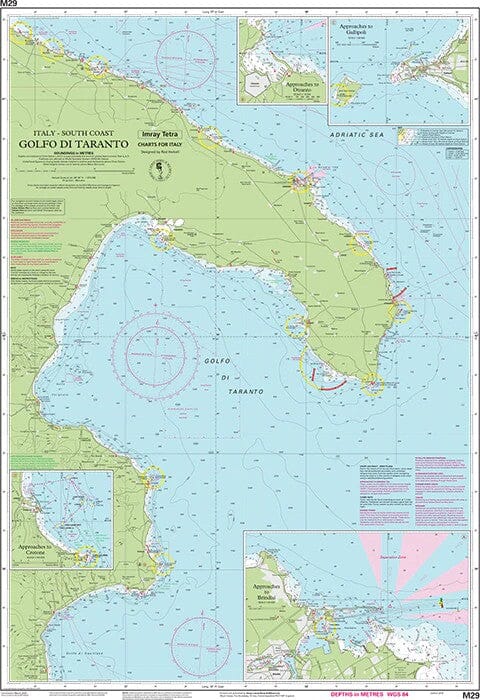 Carte marine Golfe de Tarente Imray M9 - Italie (1:375 000) carte marine Imray 