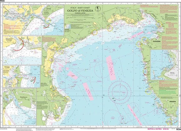 Carte marine Golfe de Venise Imray M34 - Adriatique Italie (1:220 000) carte marine Imray 