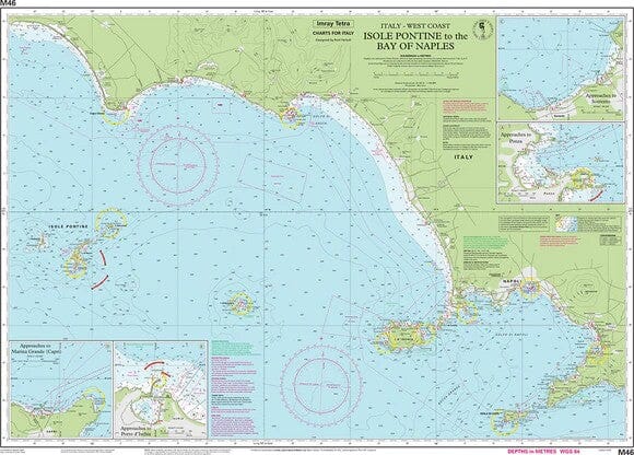 Carte marine Îles Pontines & baie de Naples Imray M46 - Italie (1:180 000) carte marine Imray 