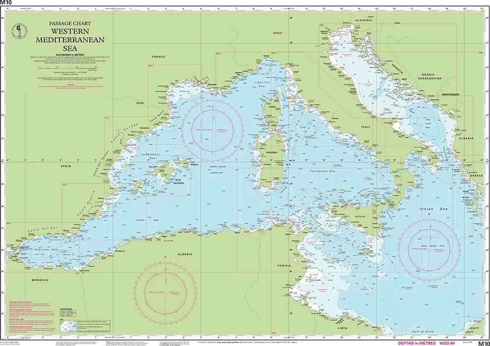 Carte marine M10 - Méditerranée occidentale | Imray - 1:2 750 000 carte marine Imray