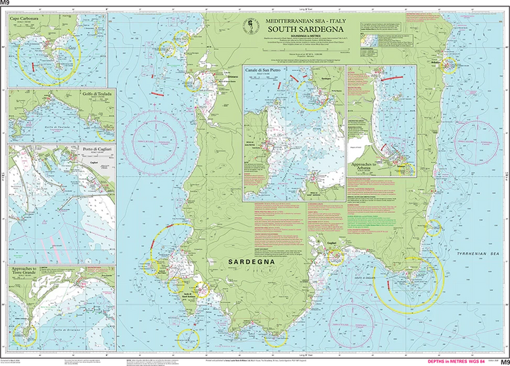 Carte marine M9 - South Sardegna 1/255 | Imray carte marine Imray 