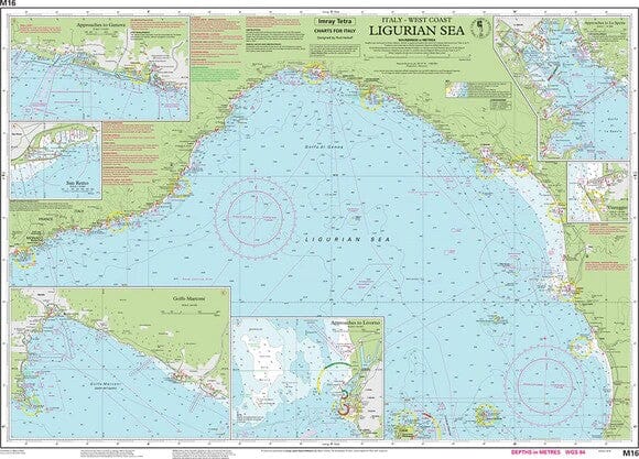 Carte marine Mer Ligure Imray M16 - Italie & Corse (1:325 000) carte marine Imray 