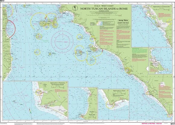Carte marine Toscane à Rome Imray M17 - Italie (1:325 000) carte marine Imray 