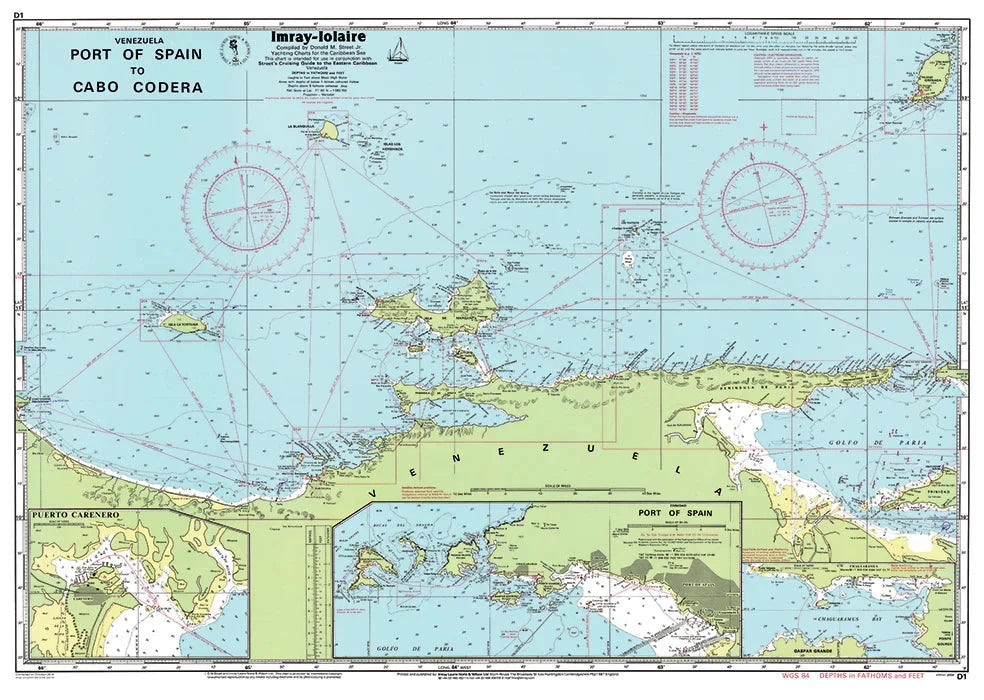 Carte marine Venezuela Imray D1 - Port of Spain à Cabo Codera (1:583 700) carte marine Imray 