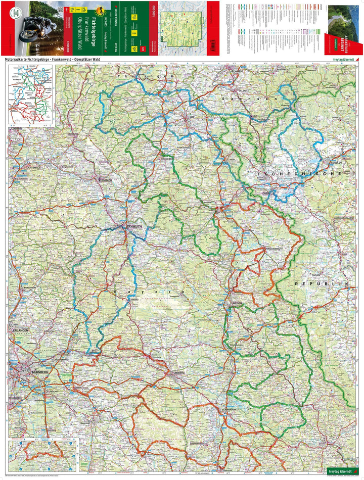 Carte moto - Fichtelgebirge | Freytag & Berndt – 1:200 000 carte routière Freytag & Berndt 