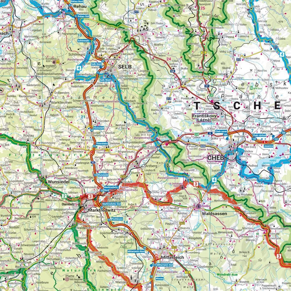 Carte moto - Fichtelgebirge | Freytag & Berndt – 1:200 000 carte routière Freytag & Berndt 