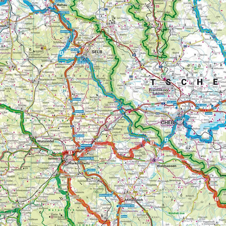 Carte moto - Fichtelgebirge | Freytag & Berndt – 1:200 000 carte routière Freytag & Berndt 
