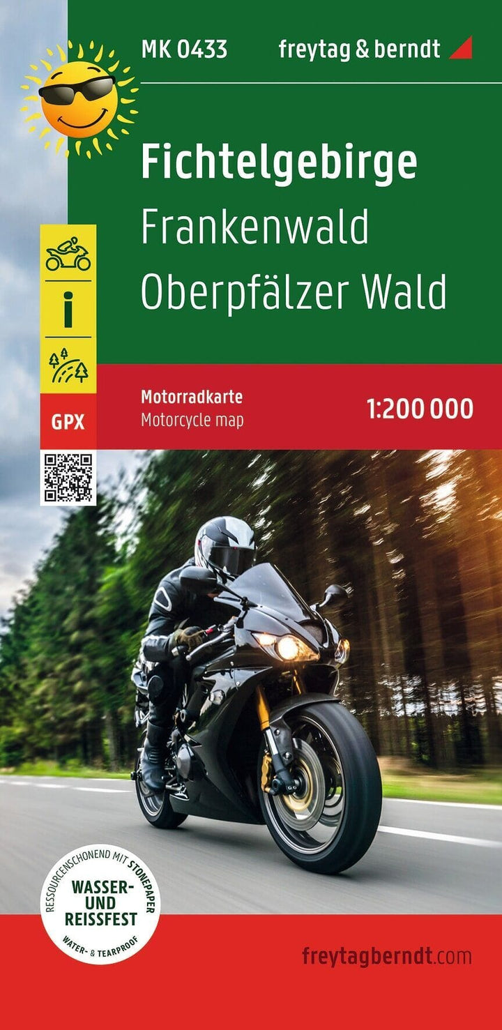 Carte moto - Fichtelgebirge | Freytag & Berndt – 1:200 000 carte routière Freytag & Berndt 