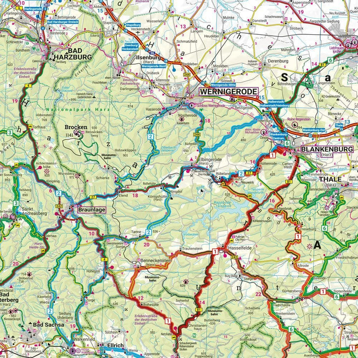 Carte moto - Harz | Freytag & Berndt – 1:150 000 carte routière Freytag & Berndt 