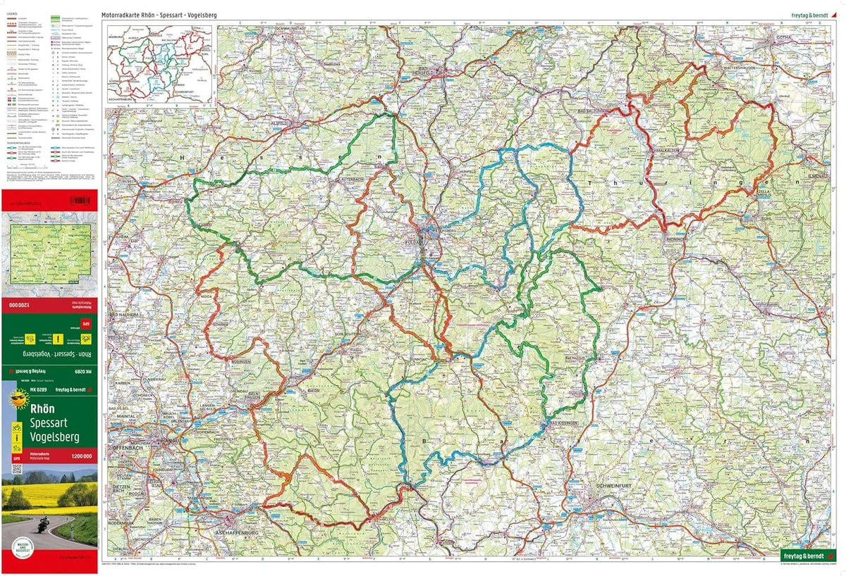 Carte moto - Rhön, Spessart & Vogelsberg | Freytag & Berndt - 1:200 000 carte routière Freytag & Berndt 