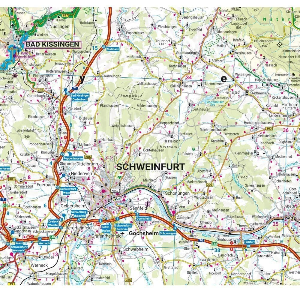 Carte moto - Rhön, Spessart & Vogelsberg | Freytag & Berndt - 1:200 000 carte routière Freytag & Berndt 