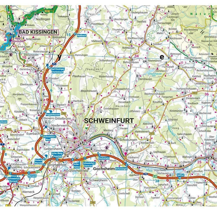 Carte moto - Rhön, Spessart & Vogelsberg | Freytag & Berndt - 1:200 000 carte routière Freytag & Berndt 