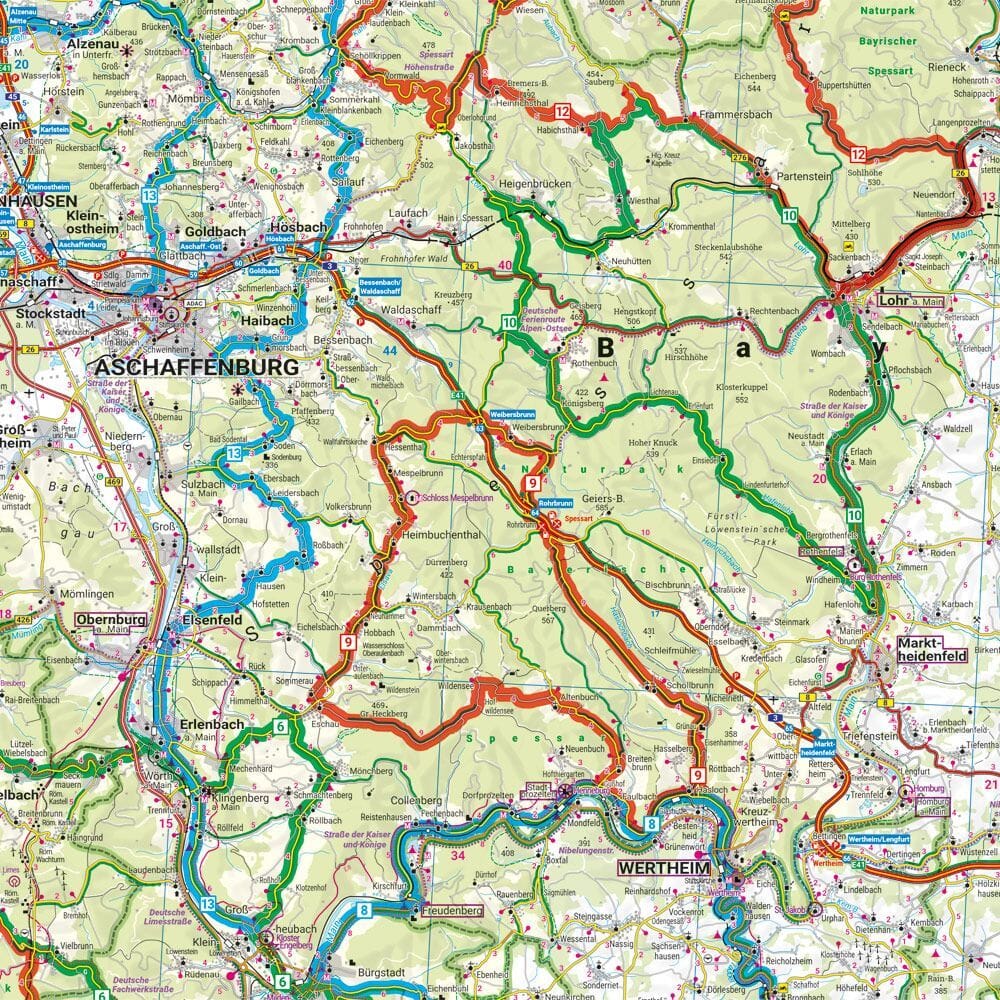 Carte moto - Spessart | Freytag & Berndt – 1:200 000 carte routière Freytag & Berndt 