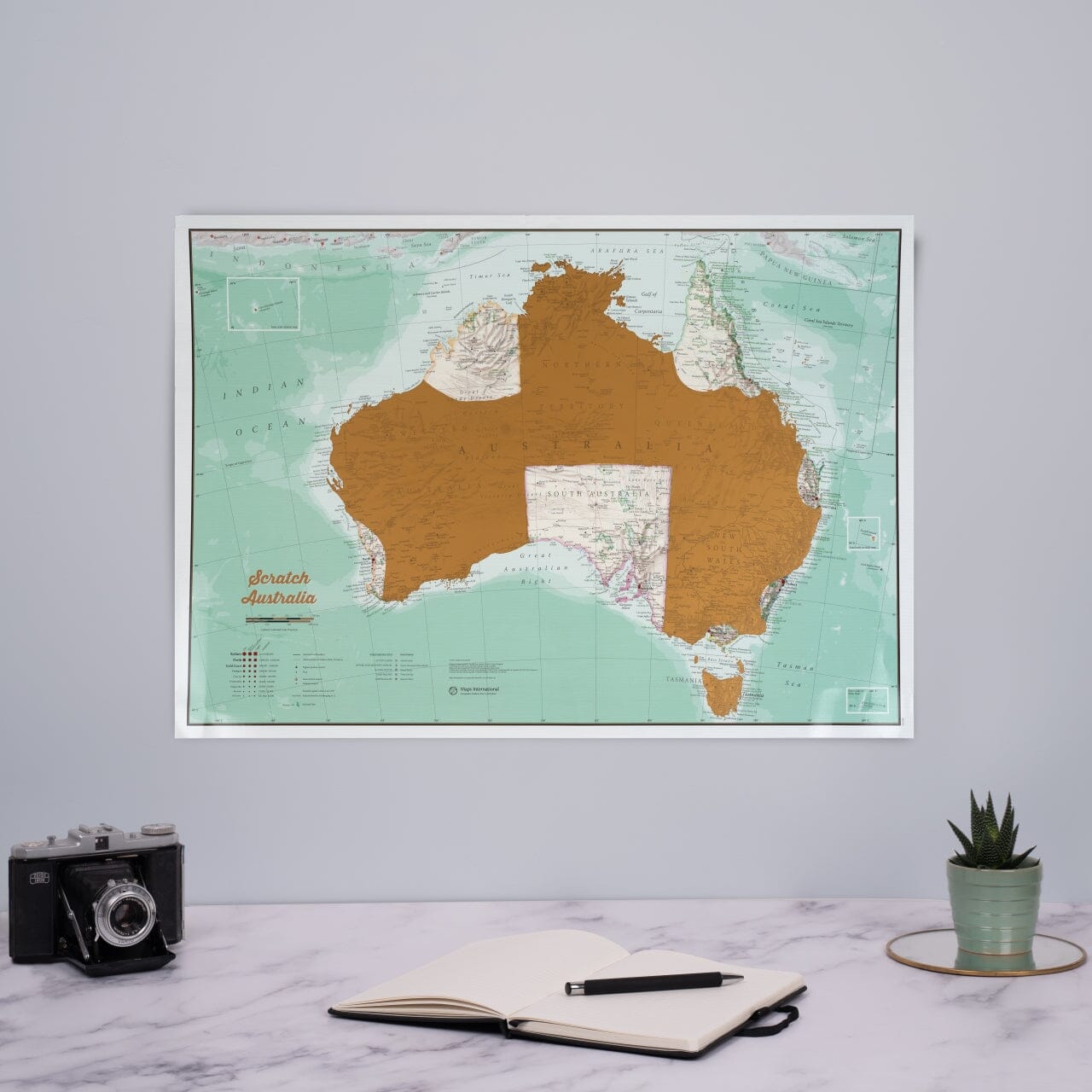 Carte murale à gratter - Australie - 42 x 59 cm | Maps International carte murale roulée (en tube) Maps International 
