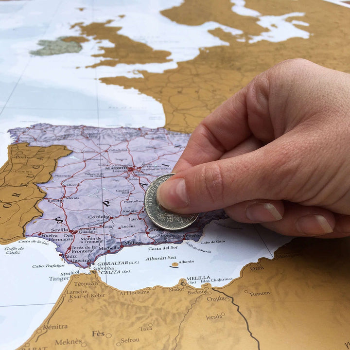 Carte murale à gratter de voyage - Europe - 42 x 30 cm | Maps International carte murale roulée (en tube) Maps International 