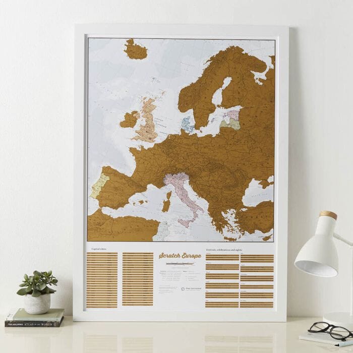 Carte murale à gratter de voyage - Europe - 42 x 30 cm | Maps International carte murale roulée (en tube) Maps International 