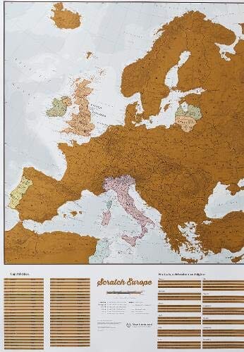 Carte murale à gratter de voyage - Europe - 42 x 30 cm | Maps International carte murale roulée (en tube) Maps International 