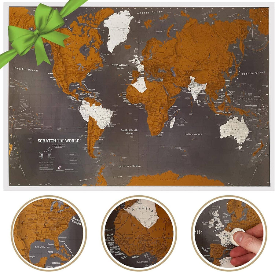 Carte murale à gratter (en anglais) - Monde, Black Edition (84 x 60 cm) | Maps International carte murale petit tube Maps International 