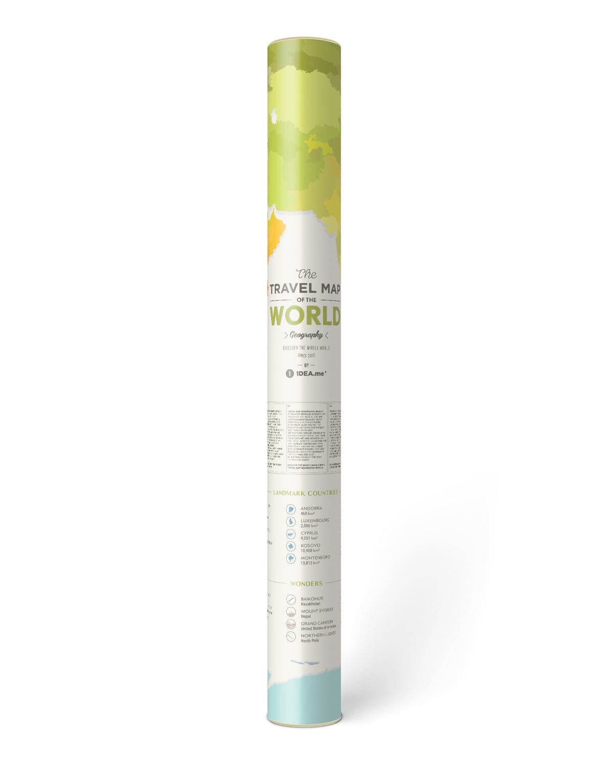 Carte murale à gratter (en anglais) - Travel map of the World, édition Geography - 88x 60 cm | 1DEA.me carte murale roulée (en tube) 1DEA.ME