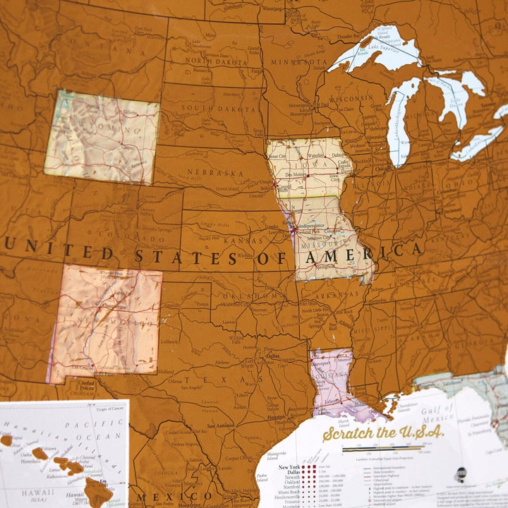 Carte murale à gratter (en anglais) - USA (43 x 28 cm) | Maps International carte murale roulée (en tube) Maps International 