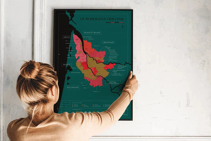 Carte murale à gratter - Les vins de Bordeaux (50 x 70 cm ) | 1020 Dégustations carte murale petit tube 1020 Dégustations 