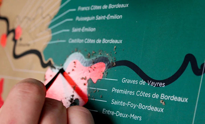 Carte murale à gratter - Les vins de Bordeaux (50 x 70 cm ) | 1020 Dégustations carte murale petit tube 1020 Dégustations 