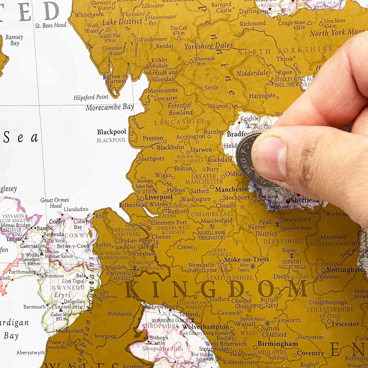 Carte murale à gratter - Royaume-Uni - 42 x 59 cm | Maps International carte murale roulée (en tube) Maps International 