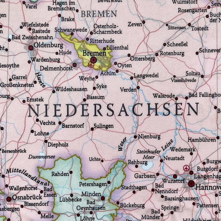 Carte murale - Allemagne (en allemand), style classique - 42 x 60 cm | Maps International carte murale petit tube Maps International 