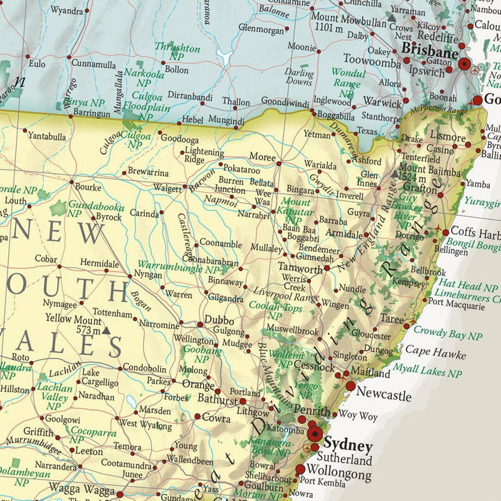 Carte murale - Australie (en anglais), style classique - 60 x 42 cm | Maps International carte murale petit tube Maps International 
