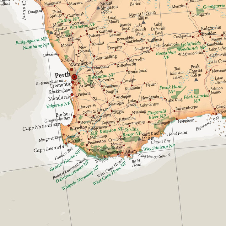Carte murale - Australie (en anglais), style classique - 60 x 42 cm | Maps International carte murale petit tube Maps International 