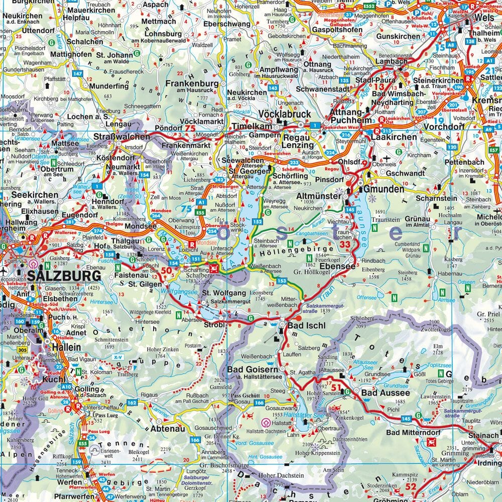 Carte murale - Autriche - 120 x 88 cm | Freytag & Berndt carte murale roulée (en tube) Freytag & Berndt